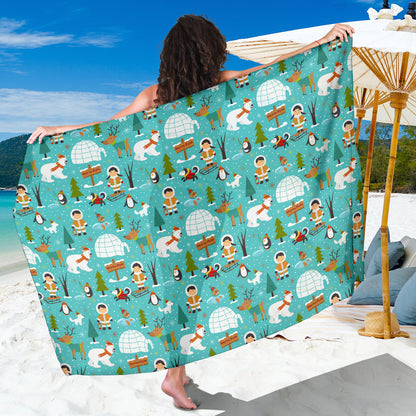 Eskimo Pattern Print Design 01 Sarong Pareo Wrap