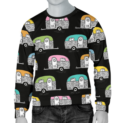 Camper Pattern Camping Themed No 2 Print Men Long Sleeve Sweatshirt