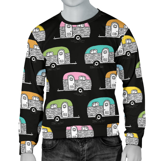 Camper Pattern Camping Themed No 2 Print Men Long Sleeve Sweatshirt