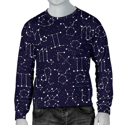 Zodiac Pattern Design Print Men Long Sleeve Sweatshirt