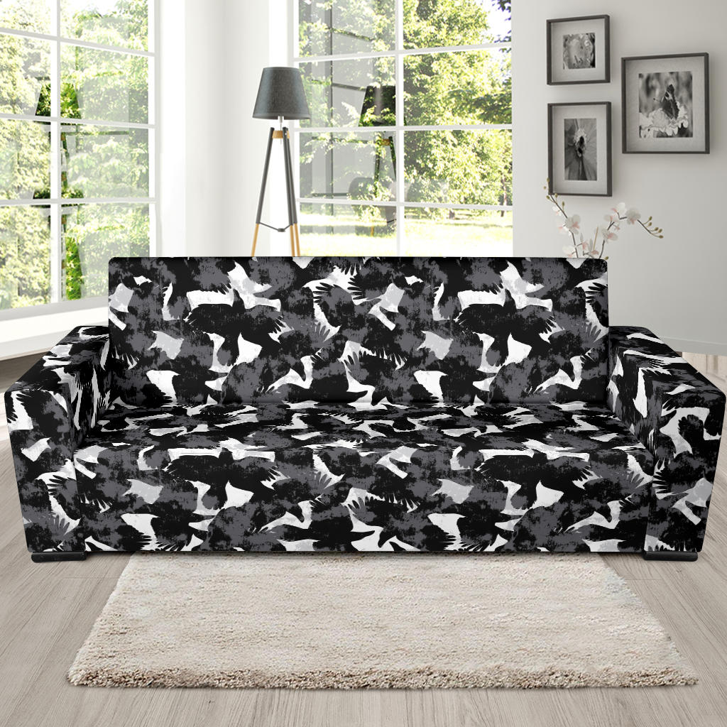 Crow Pattern Print Design 01 Sofa Slipcover