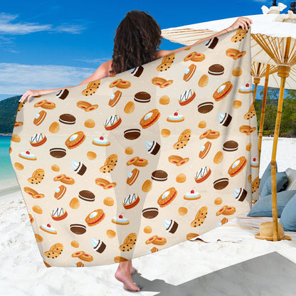 Biscuit Pattern Print Design 01 Sarong Pareo Wrap