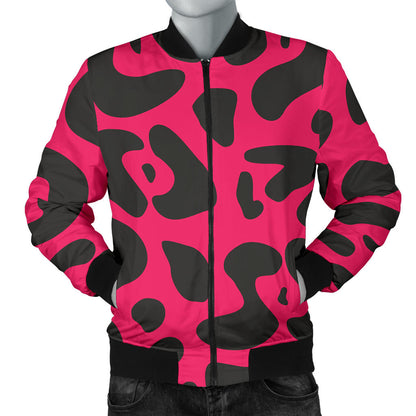 Cheetah Pink Print Pattern Men Bomber Jacket