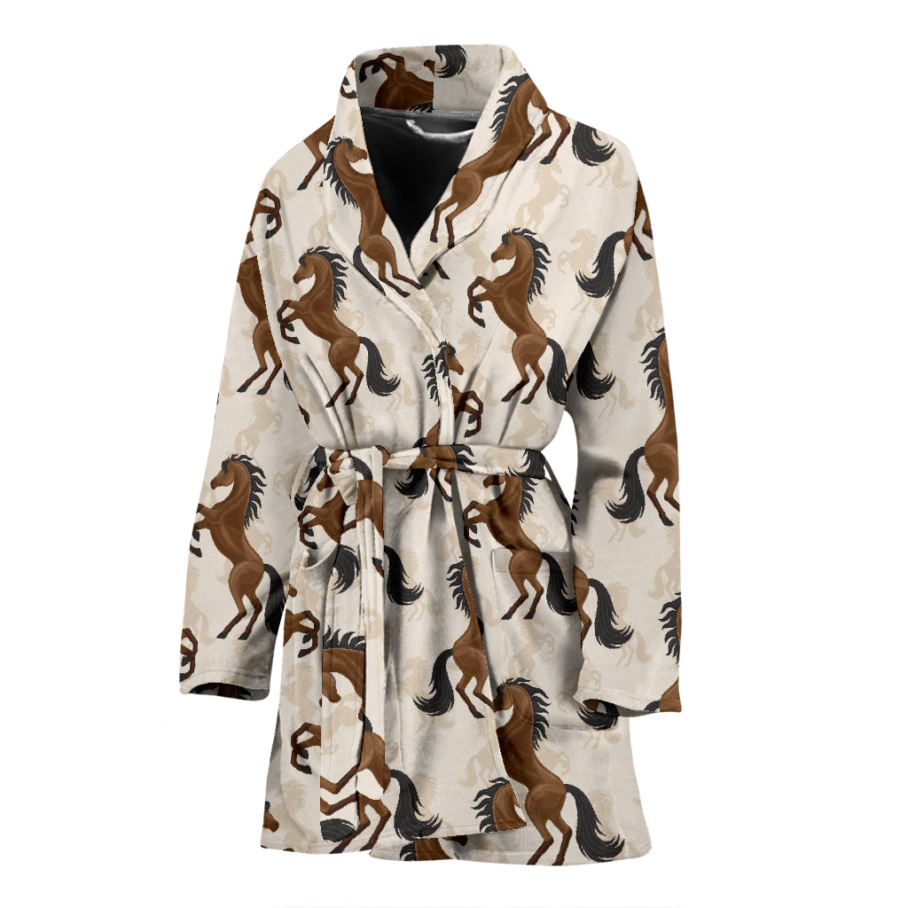 Horse Print Design LKS308 Women Bathrobe