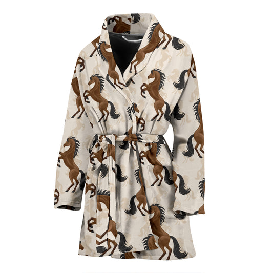 Horse Print Design LKS308 Women Bathrobe