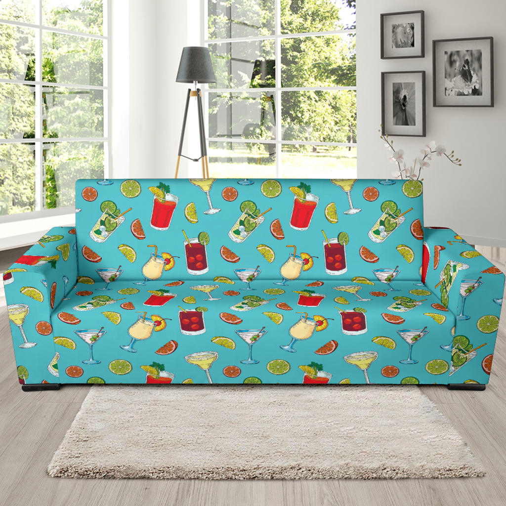 Cocktail Pattern Print Design 05 Sofa Slipcover