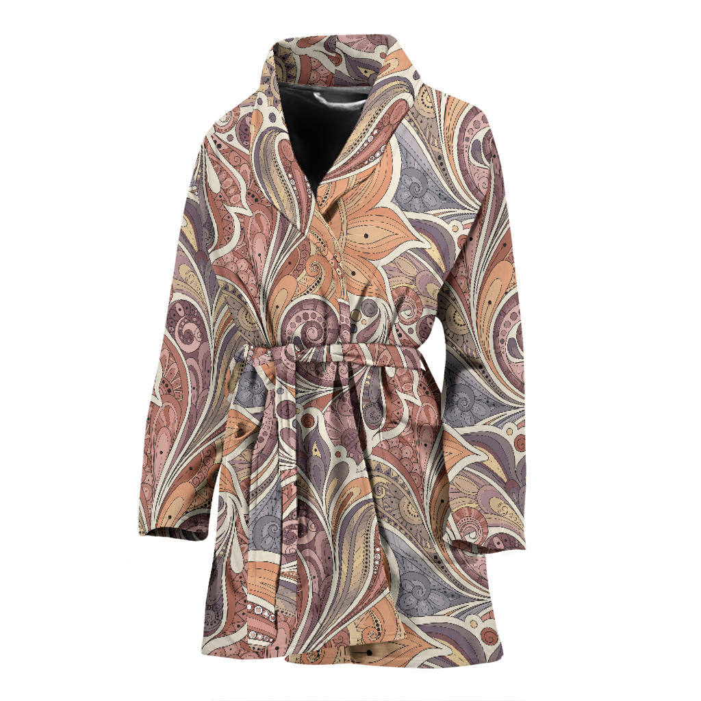 Boho Pattern Print Design 03 Women Bathrobe
