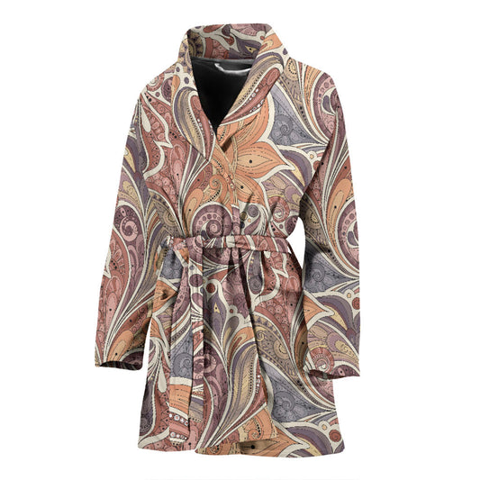 Boho Pattern Print Design 03 Women Bathrobe
