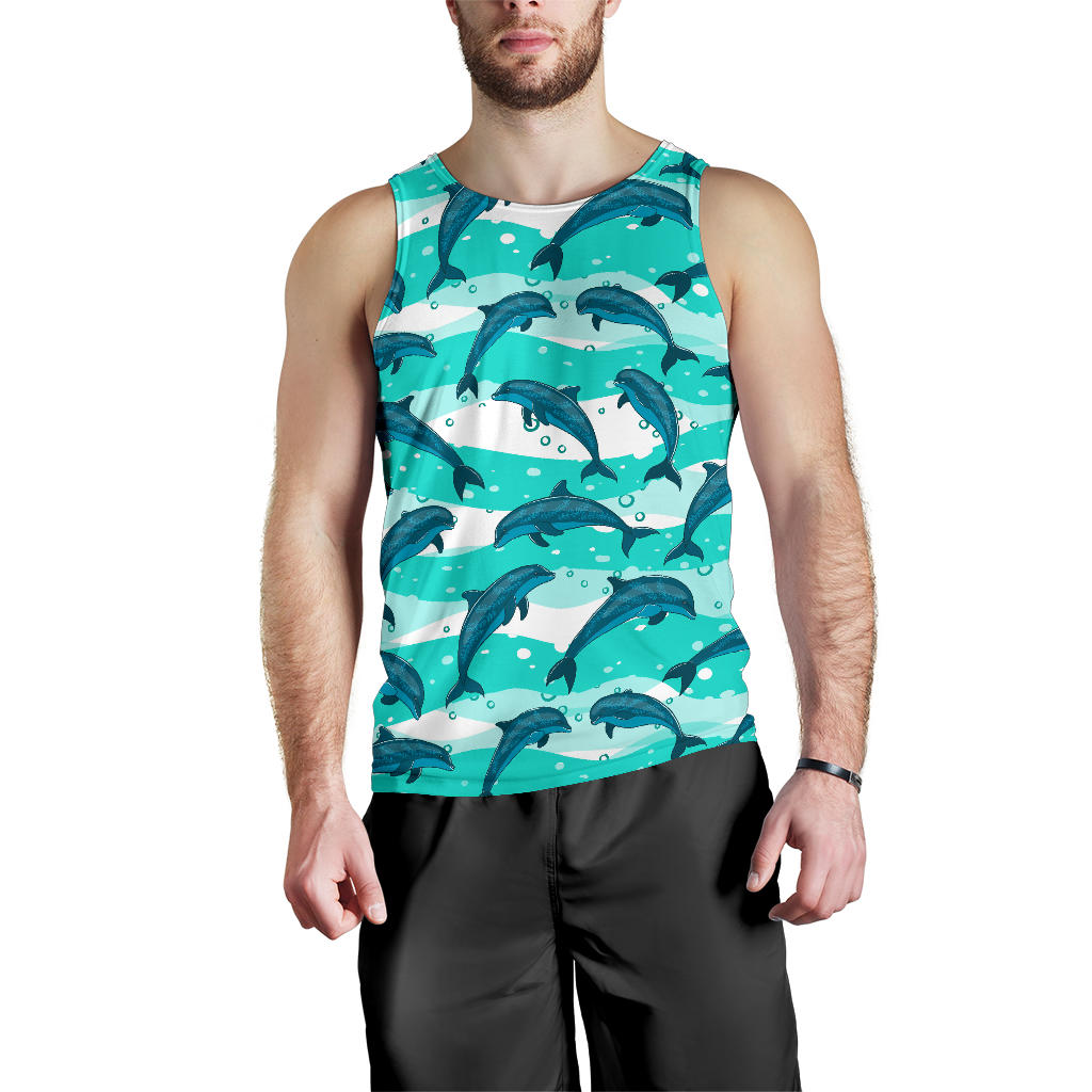 Dolphin Design Print Pattern Men Tank Top