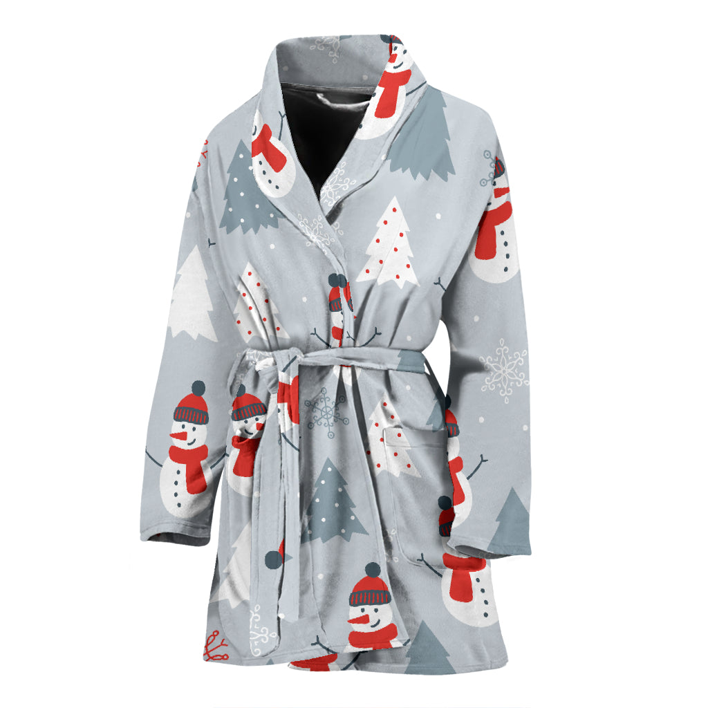 Snowman Print Design LKS302 Women Bathrobe