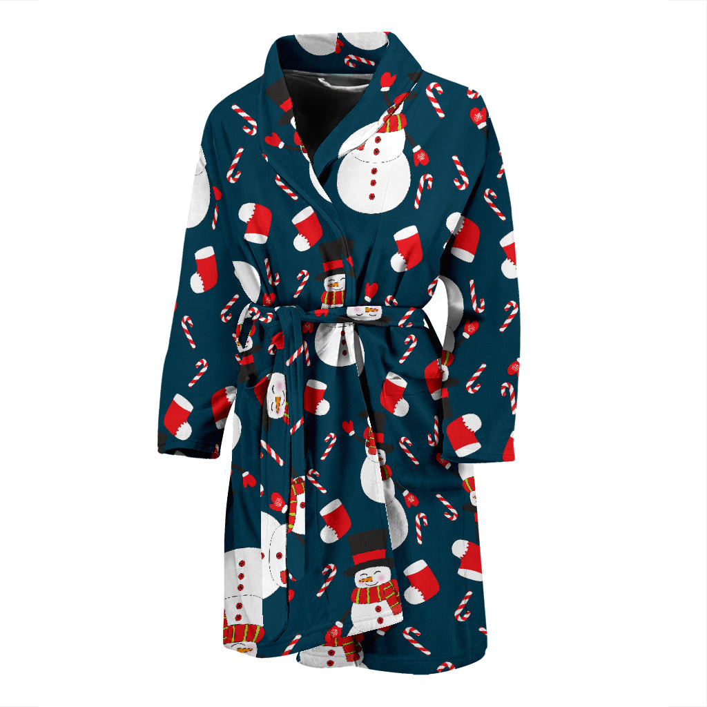 Snowman Print Design LKS301 Men Bathrobe