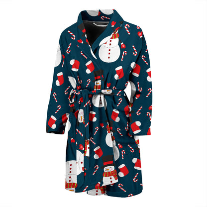 Snowman Print Design LKS301 Men Bathrobe