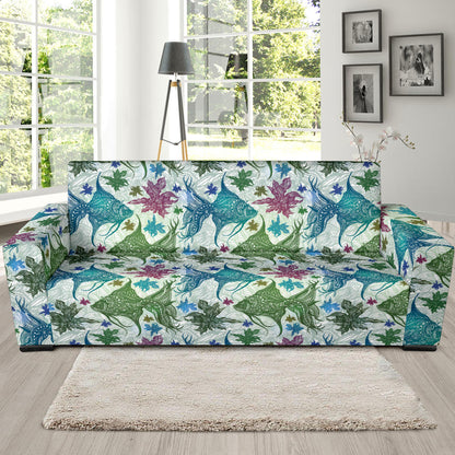 Angelfish Tribal Pattern Print Design 01 Sofa Slipcover