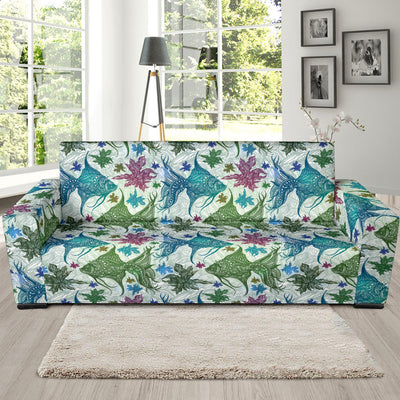 Angelfish Tribal Pattern Print Design 01 Sofa Slipcover