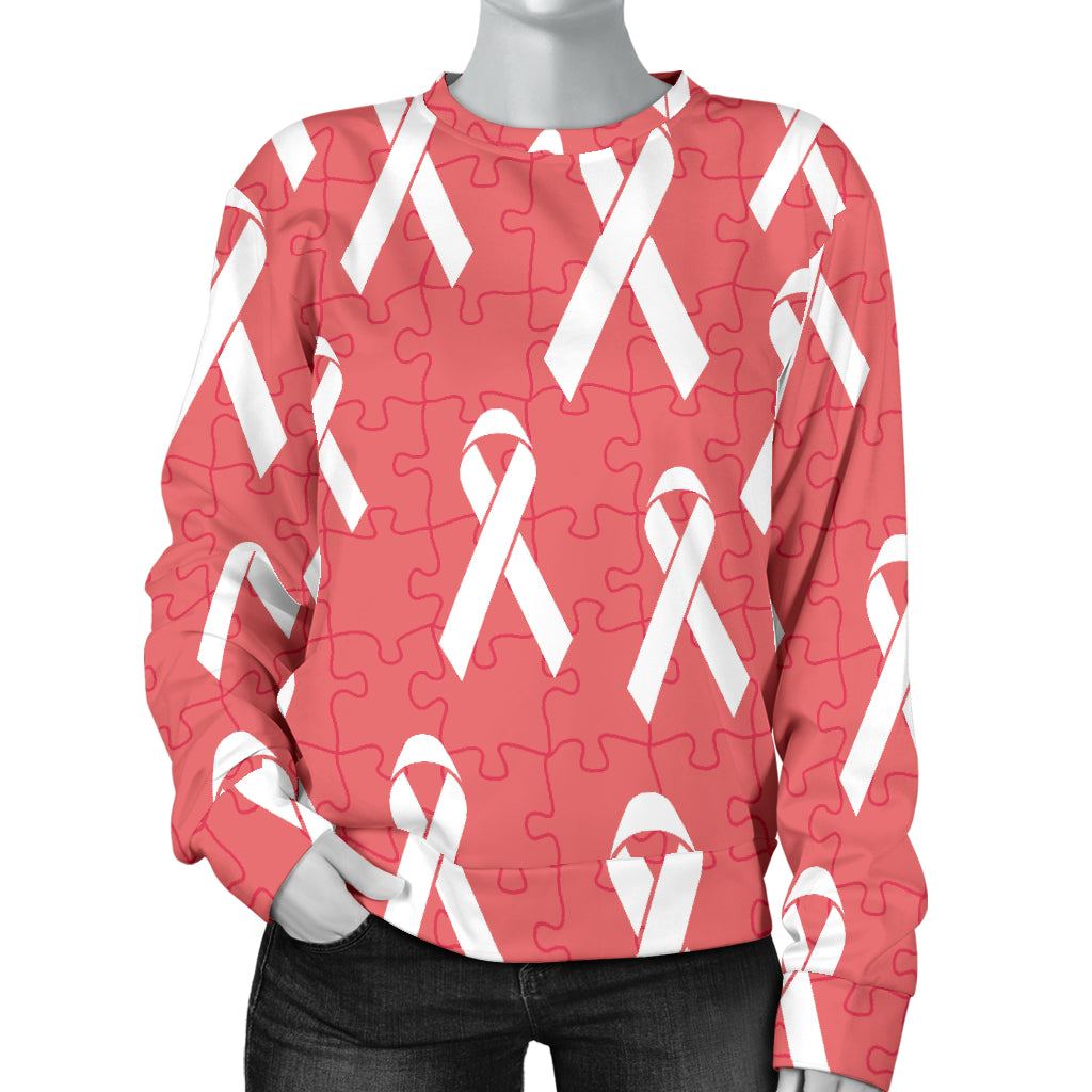 Autism Awareness Ribbon Design Print Women Long Sleeve Sweatshirt