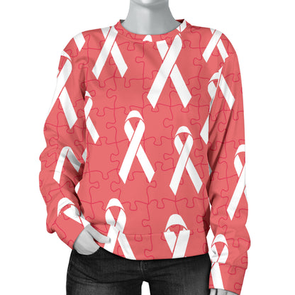 Autism Awareness Ribbon Design Print Women Long Sleeve Sweatshirt