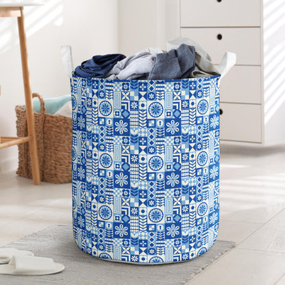 Swedish Print Pattern Laundry Basket