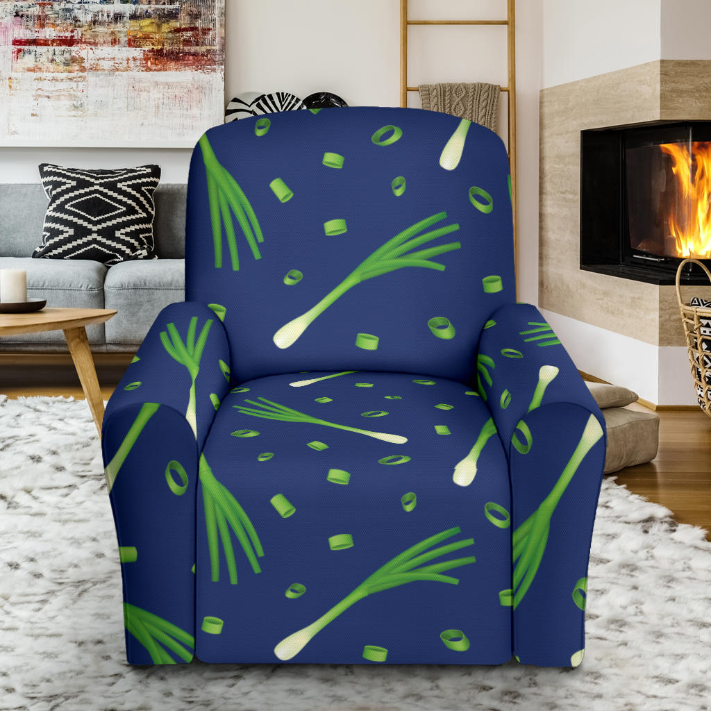 Leek Pattern Print Design 02 Recliner Slipcover with Pocket
