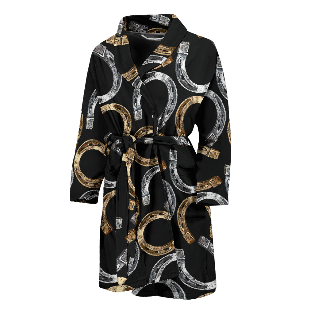 Horseshoe Print Design LKS305 Men Bathrobe