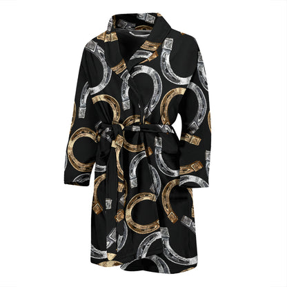 Horseshoe Print Design LKS305 Men Bathrobe