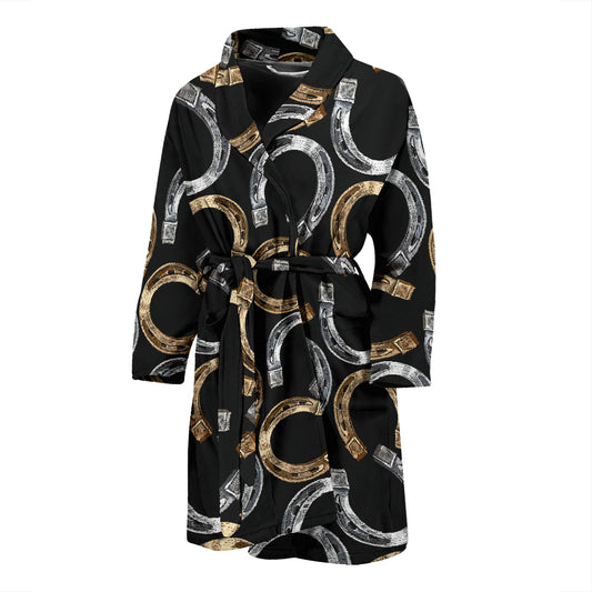 Horseshoe Print Design LKS305 Men Bathrobe