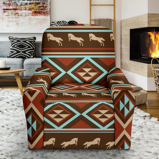 Western Horse Pattern Print LKS301 Single Sofa Slipcover
