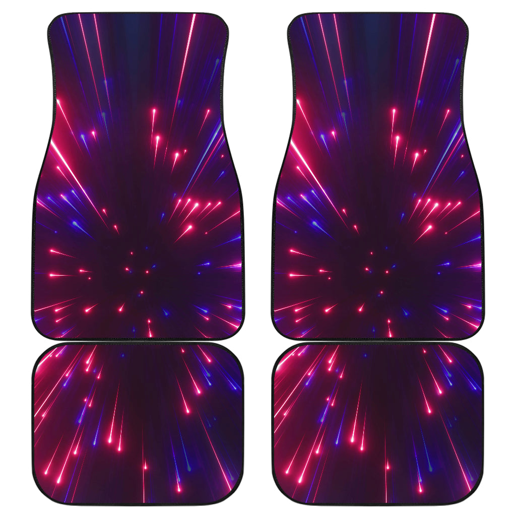 Celestial Purple Blue Neon Speed Light Car Floor Mats Front Back