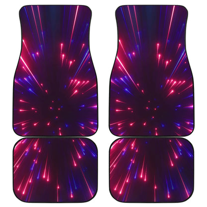 Celestial Purple Blue Neon Speed Light Car Floor Mats Front Back