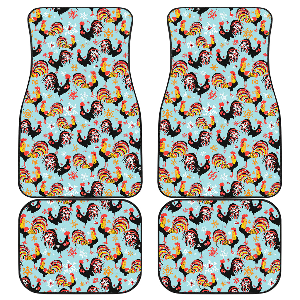 Rooster Themed Design Car Floor Mats Front Back