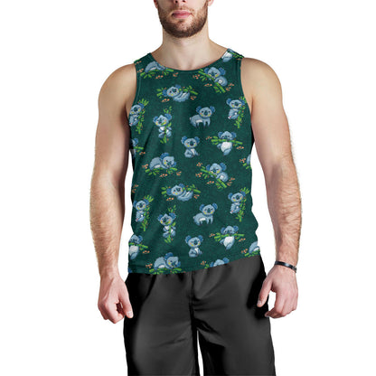 Koala Blue Design Print Men Tank Top