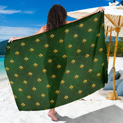 Clover Pattern Print Design 01 Sarong Pareo Wrap