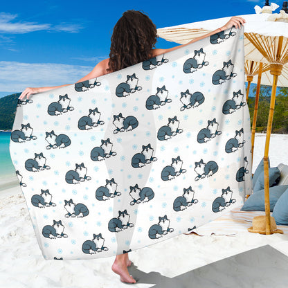 Alaskan Malamute Pattern Print Design 03 Sarong Pareo Wrap