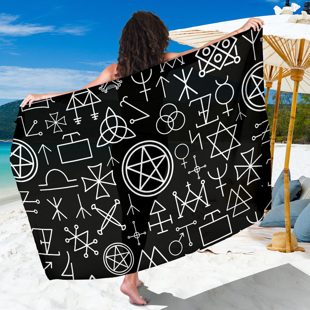Pentagram Pattern Print Design A02 Sarong Pareo Wrap