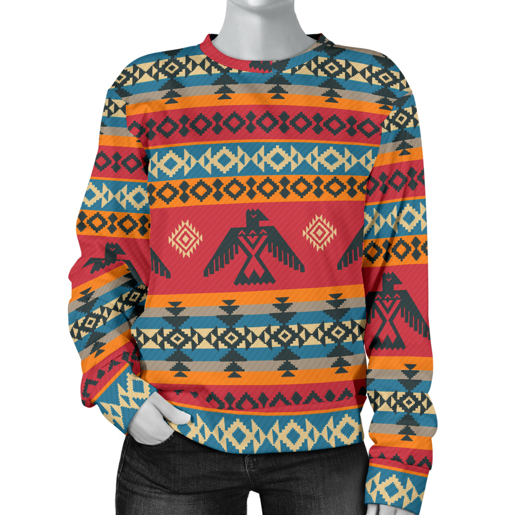 Eagles Native American Design Women Long Sleeve Sweatshirt