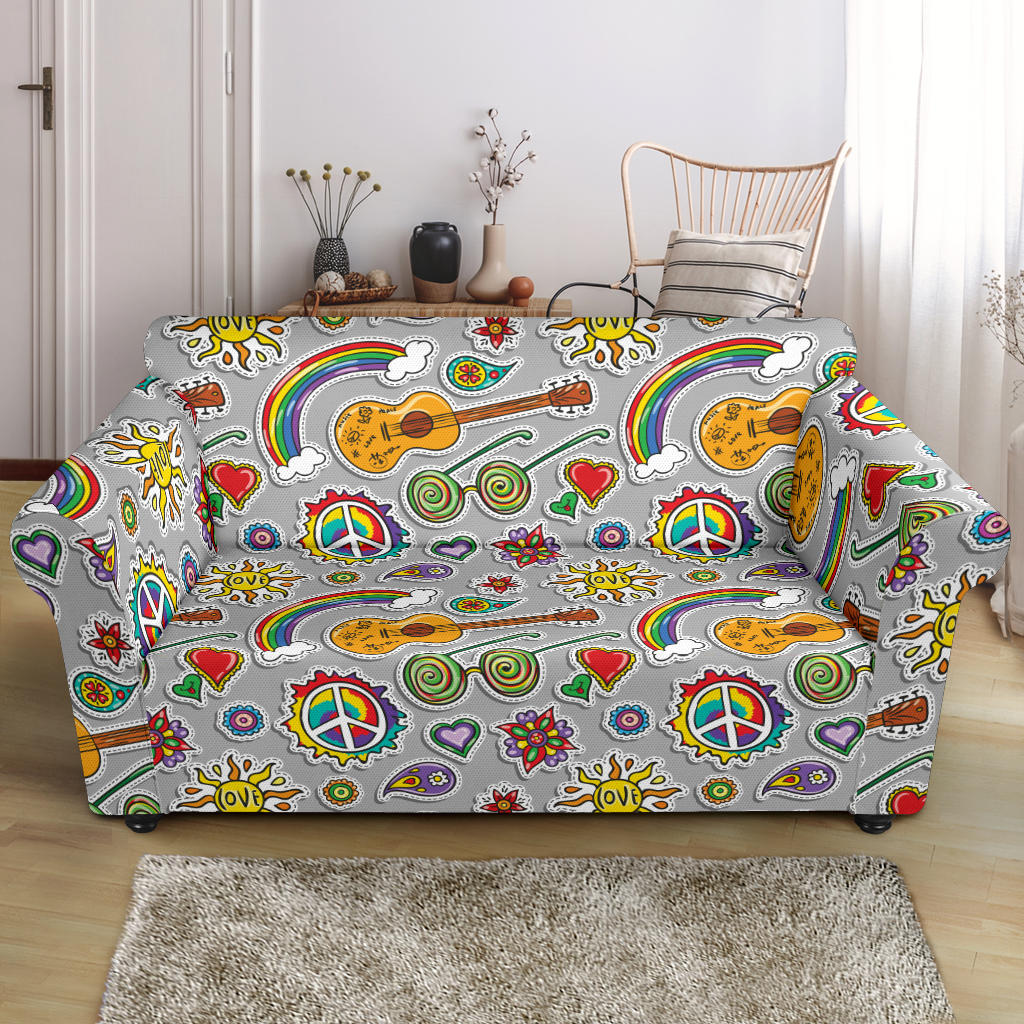 Hippie Print Design LKS306 Loveseat Couch Slipcover