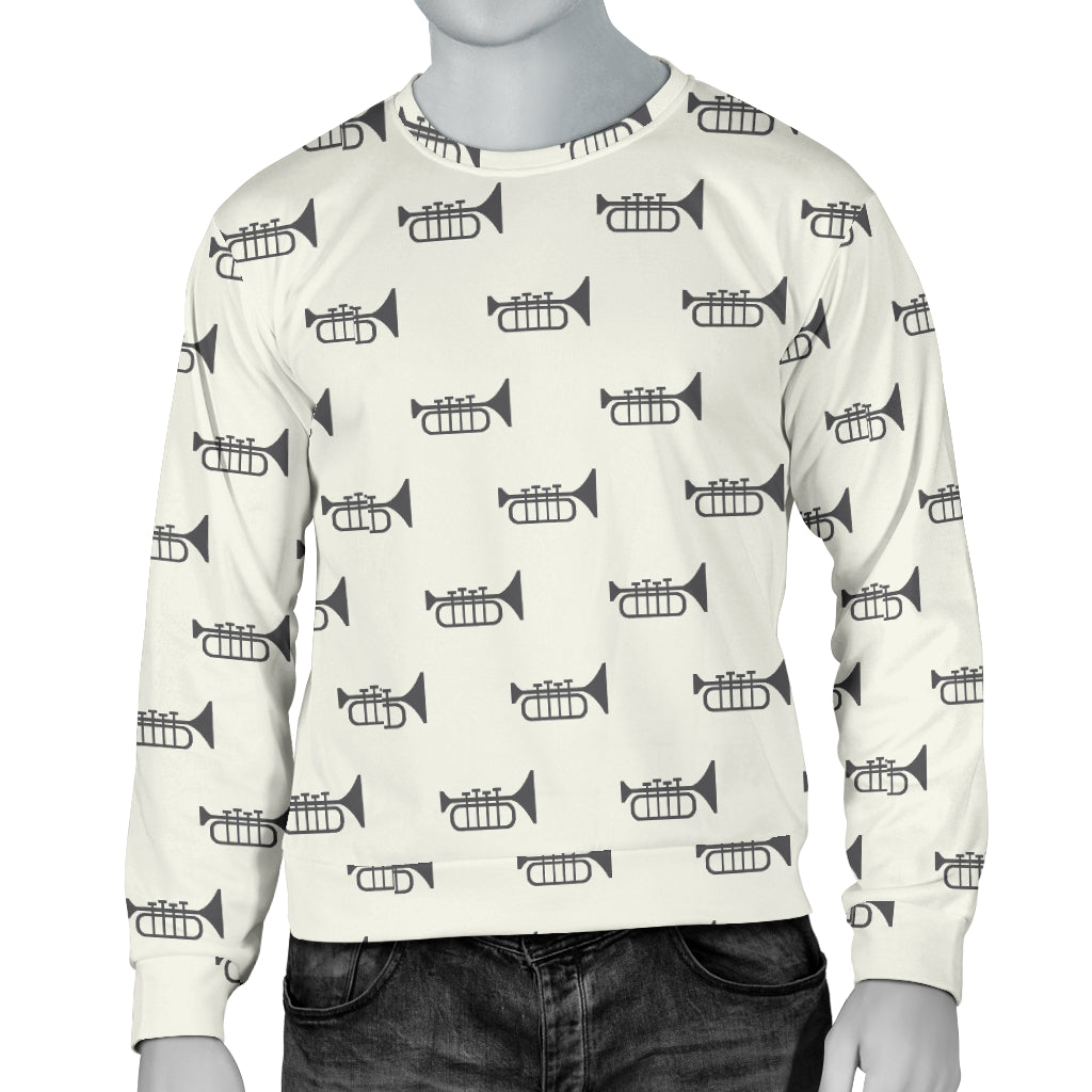 Trumpet Pattern Themed Print Men Long Sleeve Sweatshirt