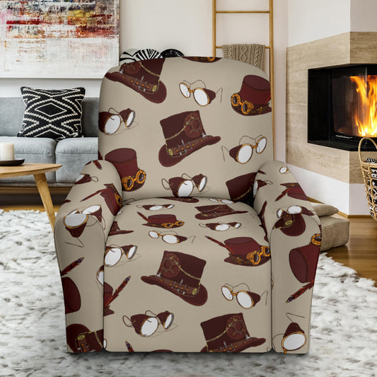 Steampunk Hat Print Design LKS301 Recliner Slipcover with Pocket
