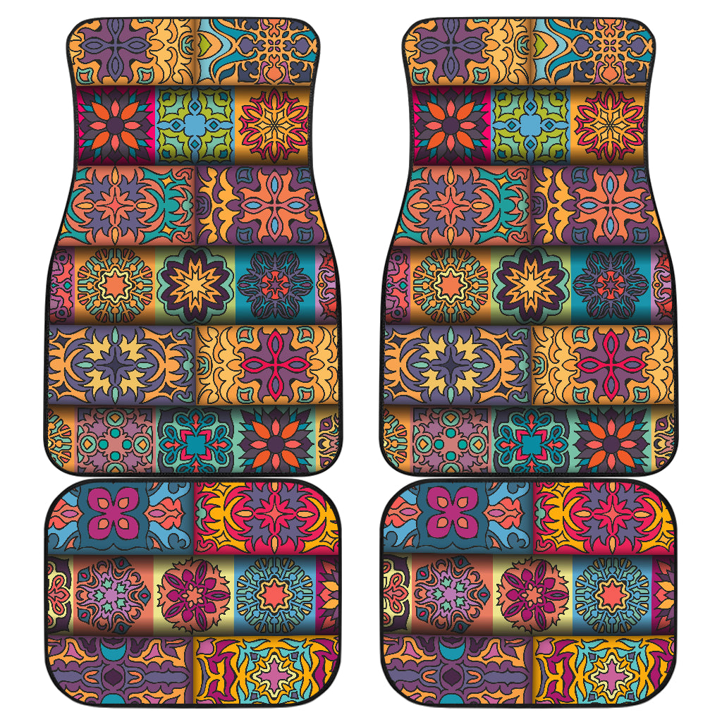 Mandala Style Design Print Car Floor Mats Front Back