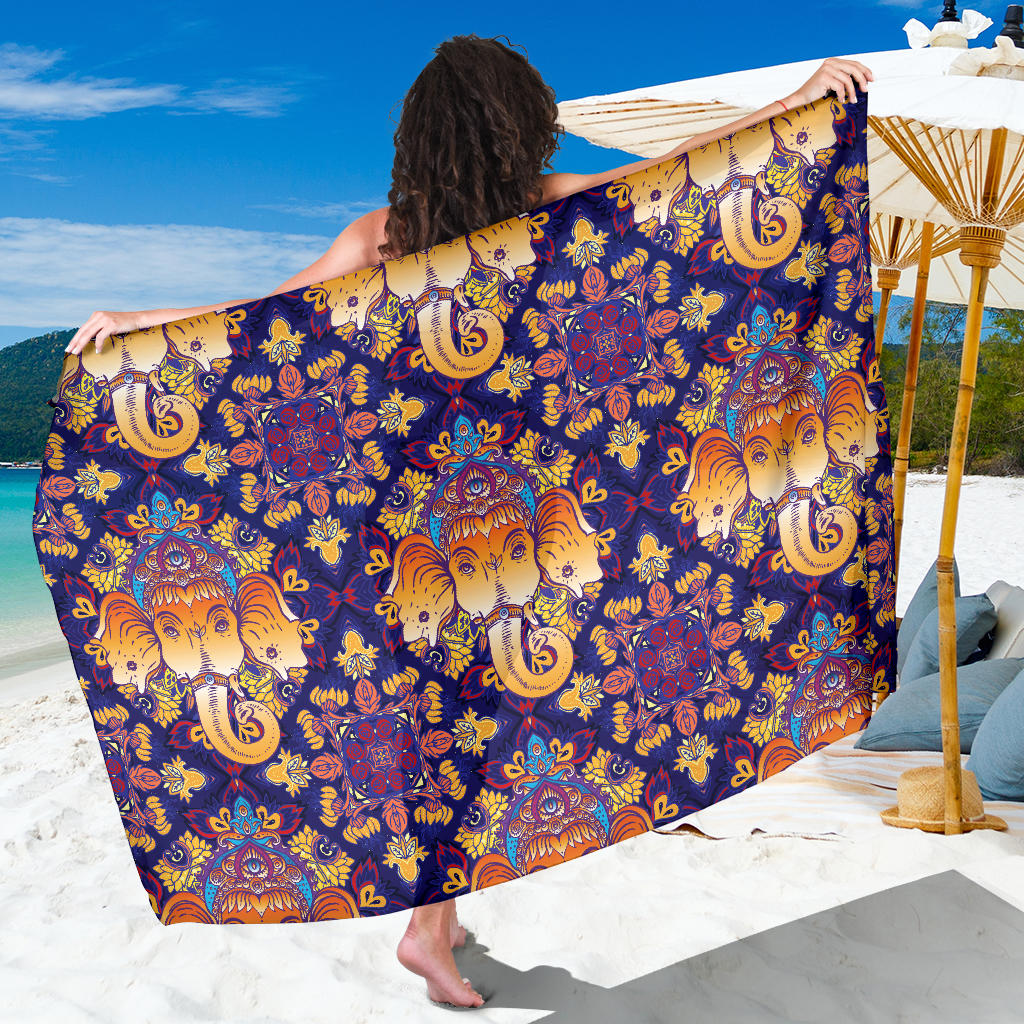 Ganesha Pattern Print Design 01 Sarong Pareo Wrap