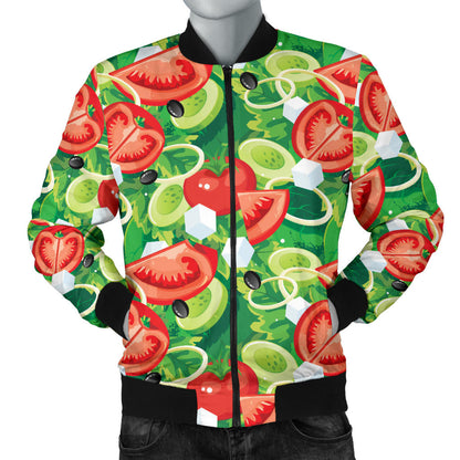 Vegan Salad Themed Design Print Men Bomber Jacket