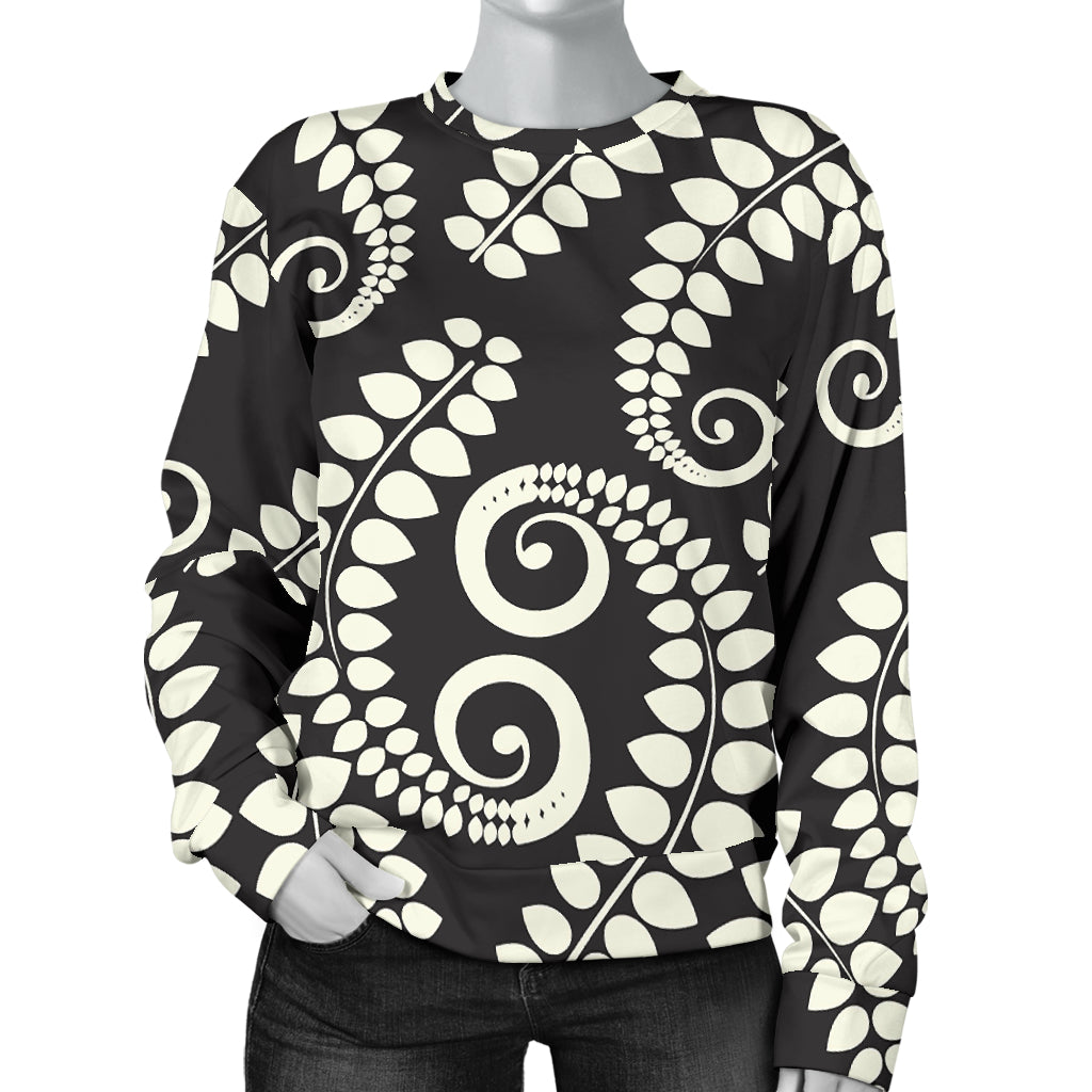 Fern Leave Print Pattern Women Long Sleeve Sweatshirt