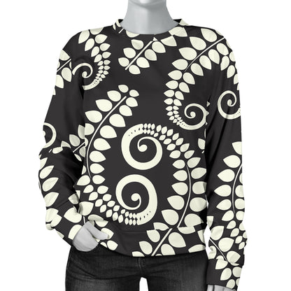 Fern Leave Print Pattern Women Long Sleeve Sweatshirt