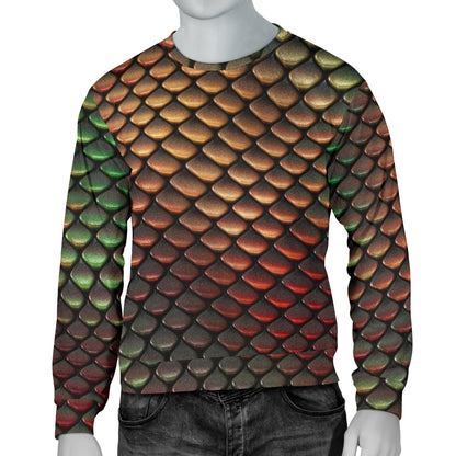 Snake Skin Colorful Print Men Long Sleeve Sweatshirt