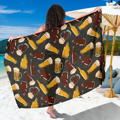 Beer Pattern Print Design 03 Sarong Pareo Wrap