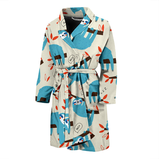 Sloth Print Design LKS3011 Men Bathrobe