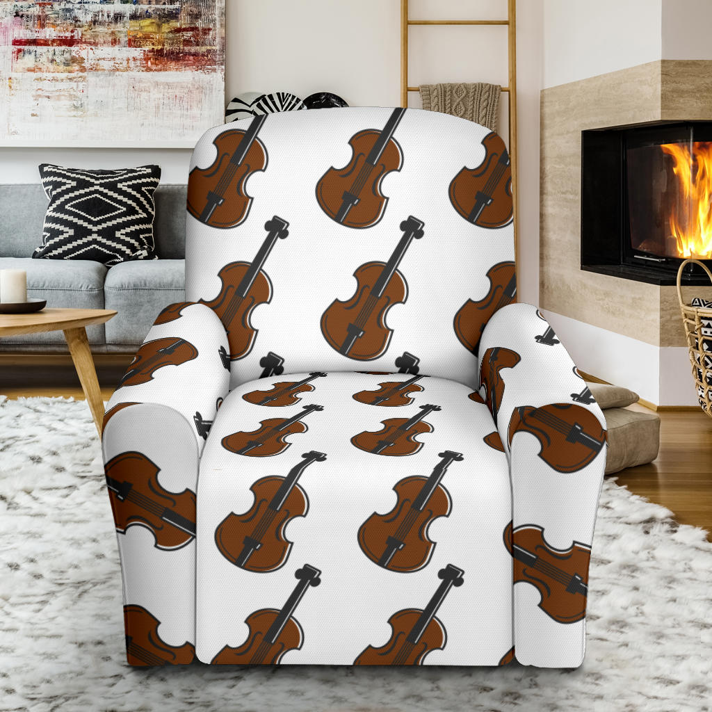 Violin Print Design LKS405 Recliner Slipcover with Pocket