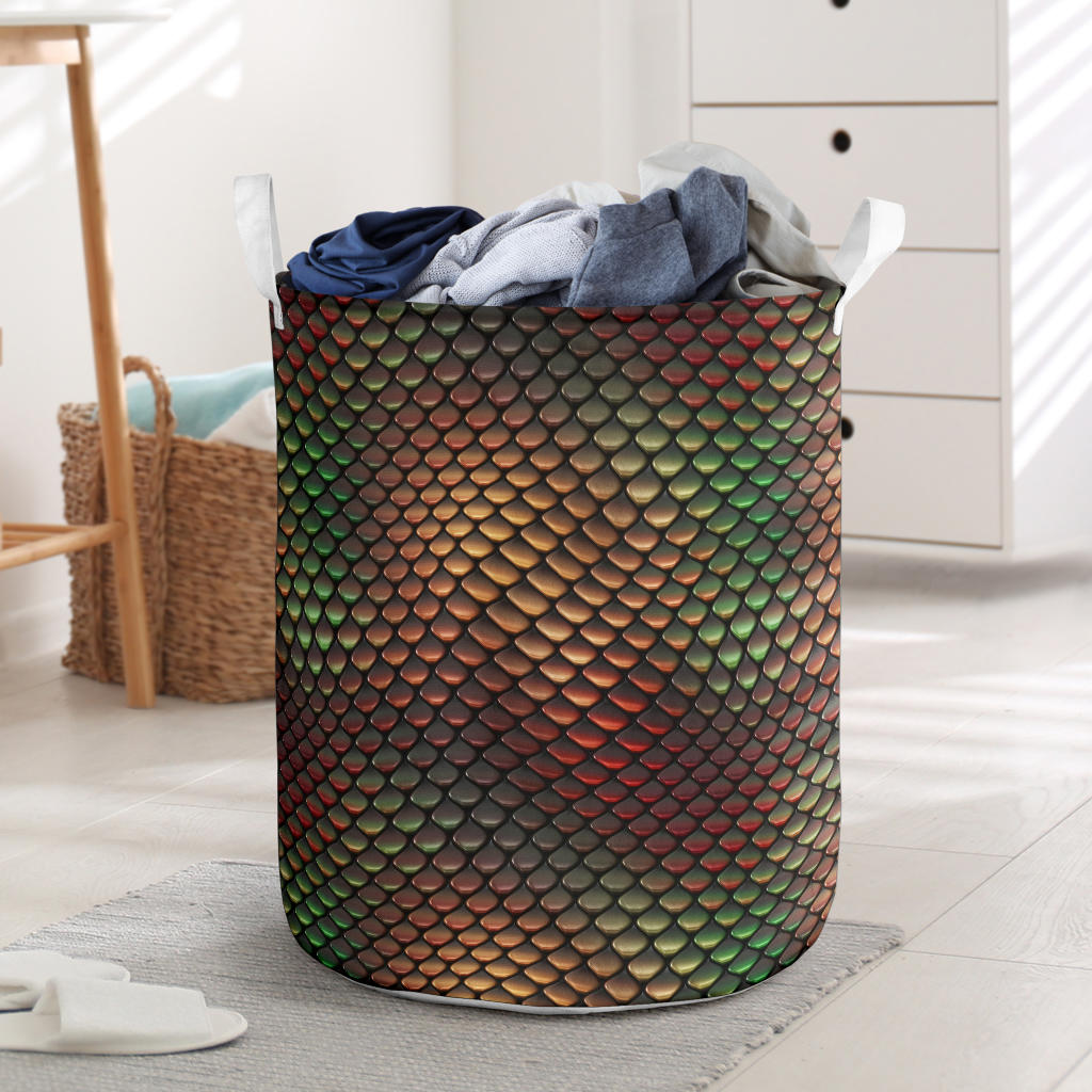 Snake Skin Colorful Print Laundry Basket