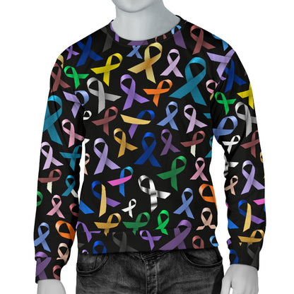 Breast Cancer Awareness Colorful Print Men Long Sleeve Sweatshirt