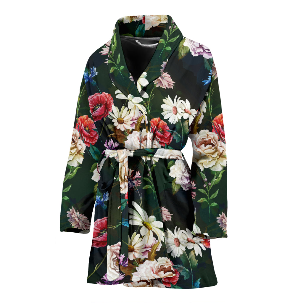 Summer Floral Print Design LKS303 Women Bathrobe