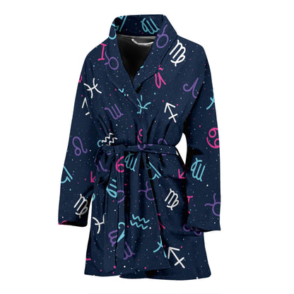 Constellation Pattern Print Design 04 Women Bathrobe